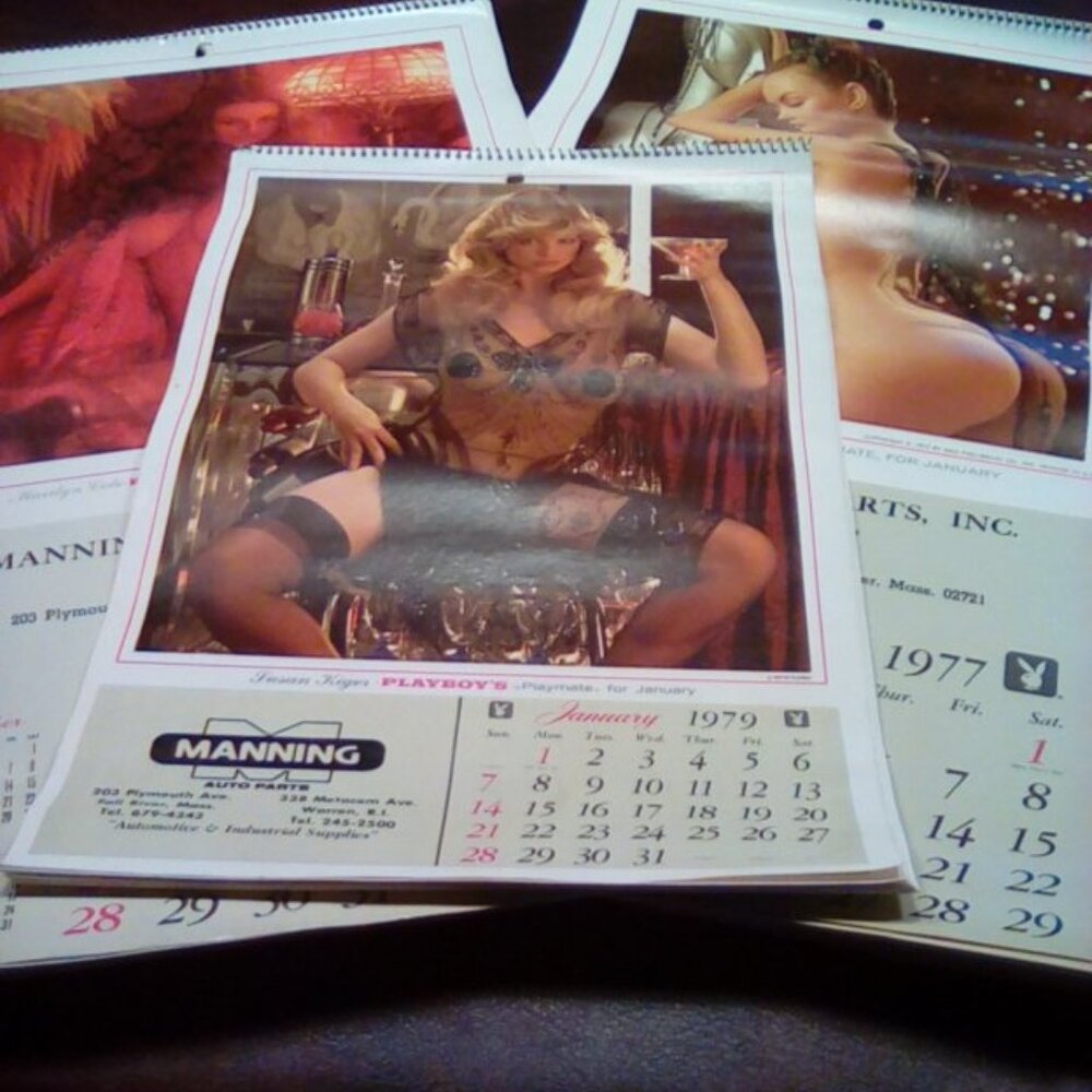 VINTAGE Manning Auto Parts 1970s Playboy Playmate Calendars Lot of 3